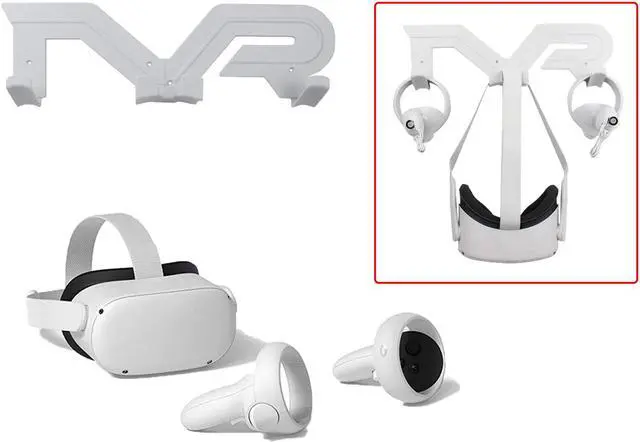 Alt view image 4 of 7 - VR Headset and Controller Wall Mount Storage Stand Hook Compatible for Oculus Quest 2, Quest, Rift S, Hp Reverb G2, HTC Vive, Vive Pro, Cosmos, Elite, Valve Index, Playstation VR