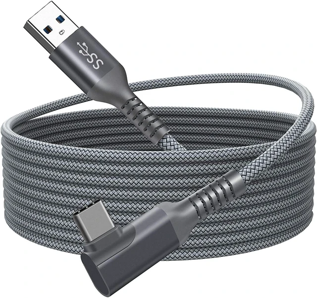 Main image of VR Link Cable 16FT/5M Compatible for Oculus Quest 2, USB 3.0 to USB Type C High Speed Data Transfer & Fast Charging USB C Cable Compatible for VR Headset Quest Headset and Gaming PC (16feet, Gray)