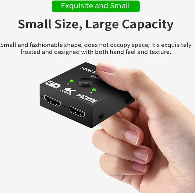Alt view image 7 of 7 - HDMI Switch Bi-directional HDMI Splitter, 4K HDMI Switcher 2 Input 1 Output or 1 Input 2 Output, HDMI Switch Splitter 2 x 1/1 x 2 Supports 4K 3D HD 1080P for Xbox PS4 Roku HDTV