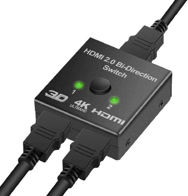 Main image of HDMI Switch Bi-directional HDMI Splitter, 4K HDMI Switcher 2 Input 1 Output or 1 Input 2 Output, HDMI Switch Splitter 2 x 1/1 x 2 Supports 4K 3D HD 1080P for Xbox PS4 Roku HDTV
