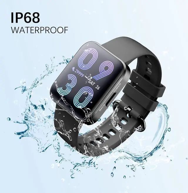 Alt view image 4 of 6 - Smart Watch, 1.71" Full Touch Fitness Tracker with Heart Rate Monitor, Message Notification, IP68 Waterproof Activity Tracker with 20 Mode Sport Countdown Alarm for Men Women for Android iOS (Black)