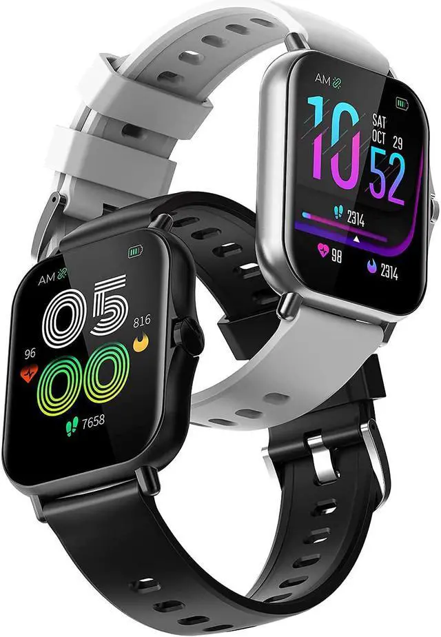 Alt view image 2 of 7 - Smart Watches, Fitness Tracker Heart Rate Monitor Watches for Men Women,1.69-inch Color Display Fitness Watch IP67 Waterproof Digital Watch (Black)