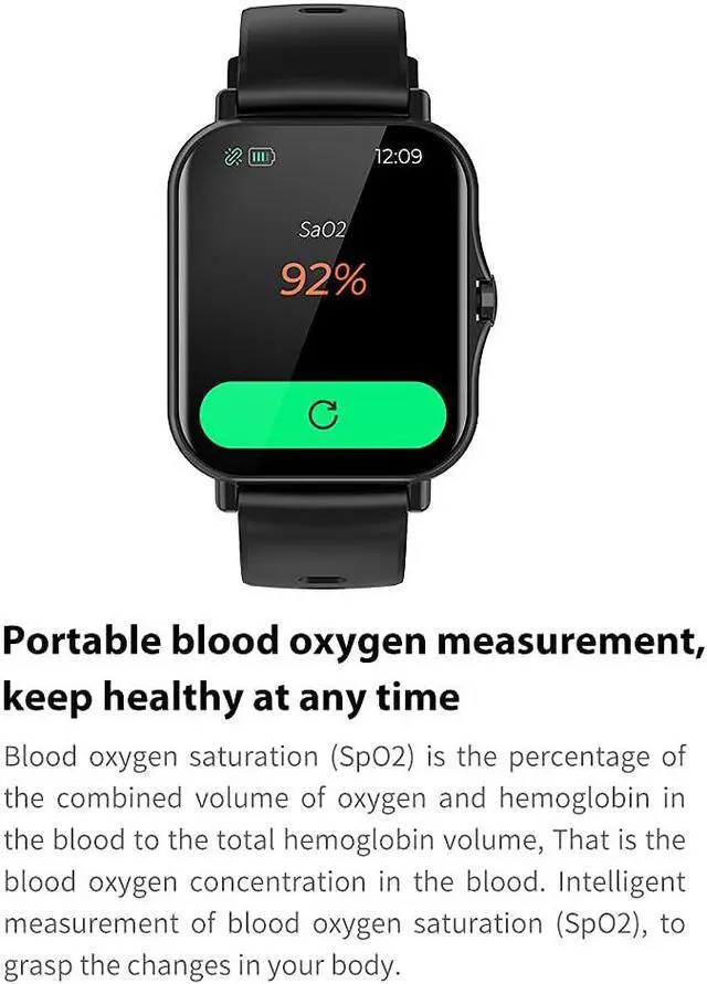 Alt view image 5 of 7 - Smart Watches, Fitness Tracker Heart Rate Monitor Watches for Men Women,1.69-inch Color Display Fitness Watch IP67 Waterproof Digital Watch (Black)
