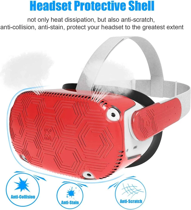 Alt view image 3 of 7 - VR Headset Protective Shell, Light & Durable Front Face Cover for Oculus Quest 2 Accessories, Preventing Collisions and Scratches