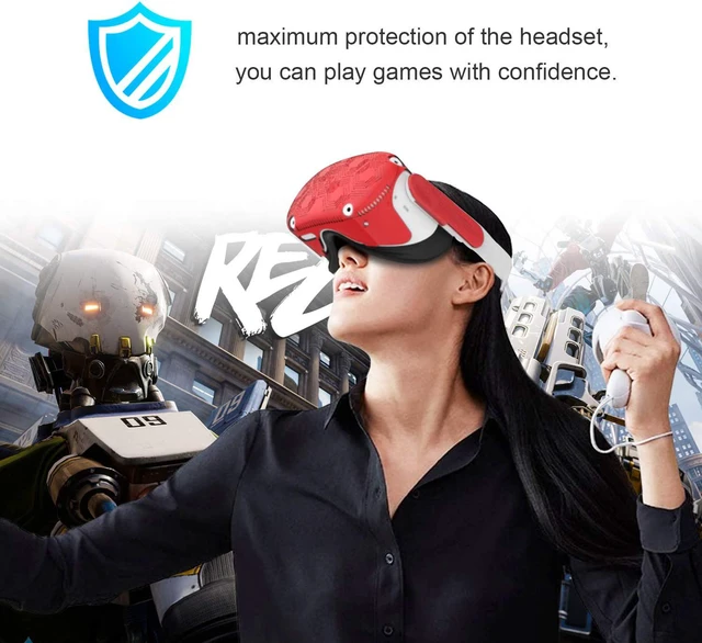 Alt view image 6 of 7 - VR Headset Protective Shell, Light & Durable Front Face Cover for Oculus Quest 2 Accessories, Preventing Collisions and Scratches