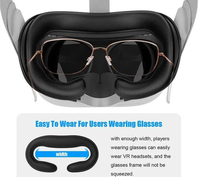 Alt view image 6 of 7 - Resilient VR Facial Vent Soft Interface Bracket & Anti-Leakage Light PU Leather Foam Face Cover Replacement Pad Custom Comfort Accessories 7-Piece Set for Oculus Quest 2 (White,7-in-1)