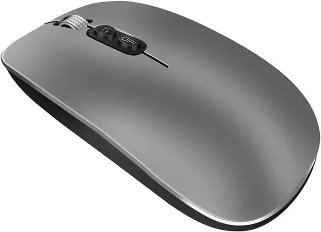 Main image of Bluetooth Wireless Mouse, Rechargeable Silent Ultra-Thin Aluminum Alloy Wheel Adjustable DPI Mouse, One-Button Return To Desktop Button,Widely Compatible for Home Office Games (Gray)