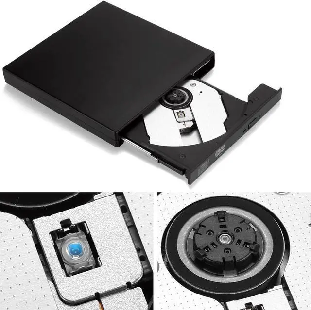 Alt view image 6 of 7 - External USB2.0 CD Drive, Protable External DVD Drive, USB Slim Portable CD-RW DVD-R Combo Burner Writer Player for Laptop Notebook PC Desktop Computer, Black
