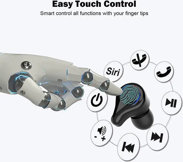 Alt view image 4 of 7 - Wireless Earbuds, Bluetooth 5.2 in-Ear Headphones with 100H Playtime Charging Case, IPX5 Waterproof True Wireless Ear Buds, TWS Stereo Sports Earphones with Built-in Mic Compatible with iPhone/Android