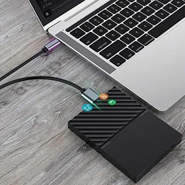 Alt view image 6 of 7 - USB Type C to Micro-B Mobile Hard Disk Cable USB3.1 to USB3.0 Hard Disk Data Cable, The Transmission Rate is up to 5 Gbps, Suitable for External Hard disks (6.6ft / 2M)