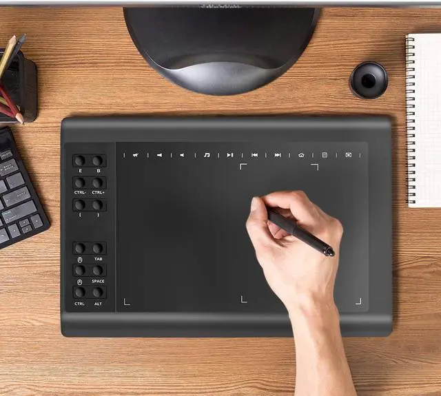 Alt view image 6 of 7 - 10moons 10x6 Inch Graphics Drawing Tablet Android Support with Battery-Free Stylus and 8192 Pressure Sensitivity for Digital Art Works, Drawing, Sketch, Design, Paint - Black