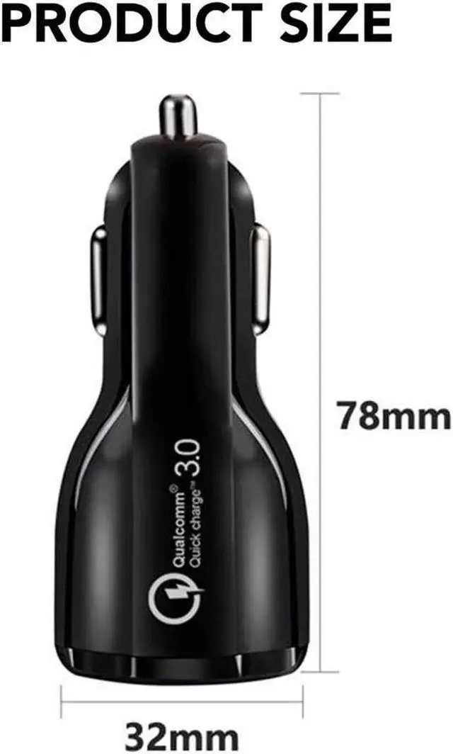 Alt view image 5 of 7 - Fast Charge USB Car Charger, Dual Port USB 3.0 Mini Car Phone Charger, 30W/ 5A Fast Charging Cigarette Lighter Adapter,Compatiible with iPhone, Samsung and Android phones