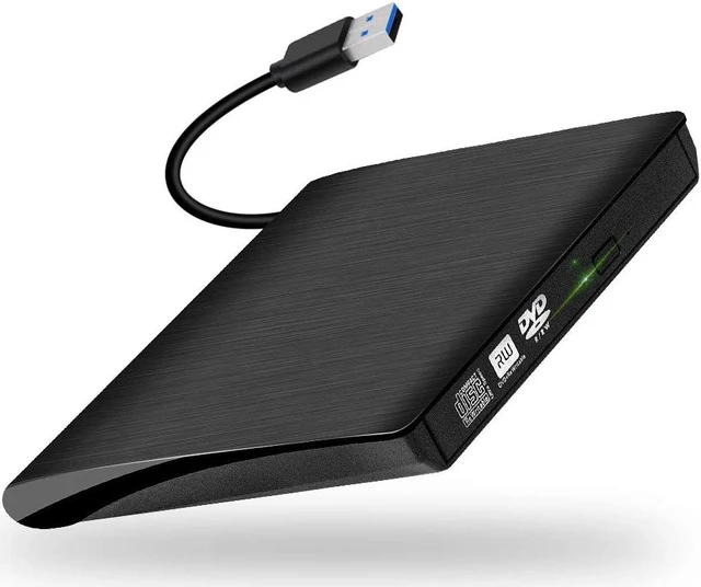 Main image of USB 3.0 External DVD CD Drive & CD DVD +/-RW Writer/Rewriter/Player High Speed Data Transfer CD/DVD Burner for Laptop Windows XP/Vista/7/8/10 (Black)