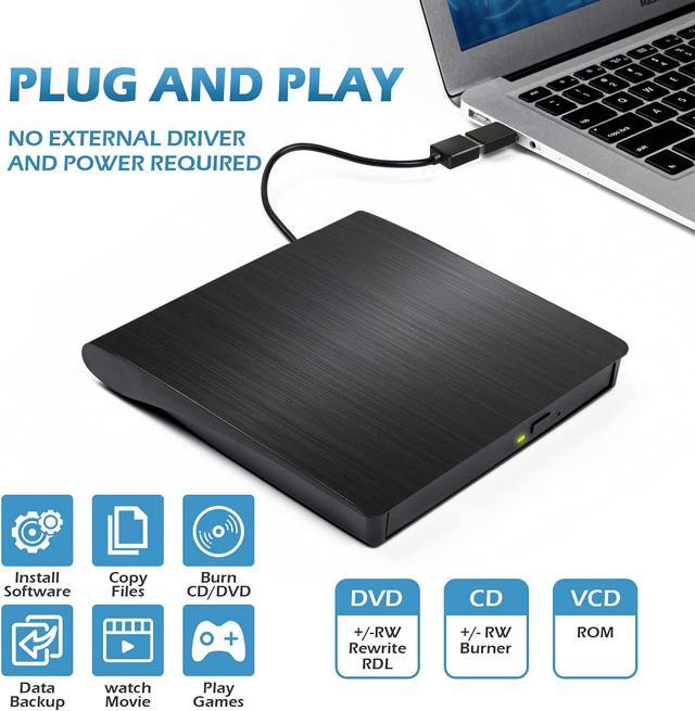 External DVD Drive USB 3.0 Type-C CD Burner Portable CD DVD +/-RW