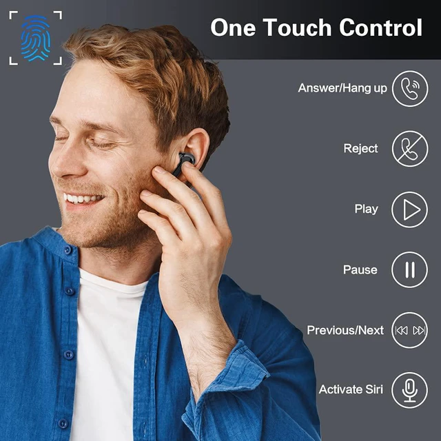 Alt view image 5 of 7 - Ture Wireless Earbuds, Bluetooth 5.0 Earphones Hi-Fi Stereo Active Noise Cancelling Headphones 32H Playtime True Wireless Earbuds IP7 Waterproof Headset In-Ear Headphones with Mic for Travel Gym