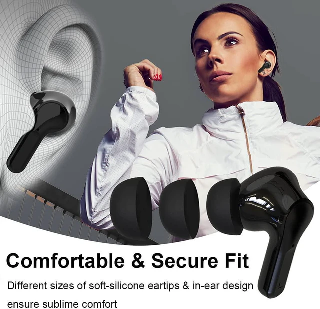 Alt view image 2 of 7 - Ture Wireless Earbuds, Bluetooth 5.0 Earphones Hi-Fi Stereo Active Noise Cancelling Headphones 32H Playtime True Wireless Earbuds IP7 Waterproof Headset In-Ear Headphones with Mic for Travel Gym