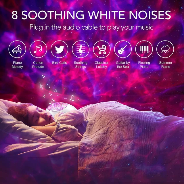 Alt view image 3 of 6 - Star Projector, Galaxy Projector Ocean Wave Projector with Music Player Timer Bluetooth, Kids Night Light Projector with Color Changing Lights Remote, Skylight Star Projector for Adults Kids