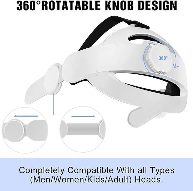 Alt view image 3 of 6 - Oculus Quest 2 Elite Strap Replacement - Adjustable Head Strap Headband Enhanced Support and Reduce Head Pressure in VR Gaming Headset - Halo Strap Accessories for Quest2