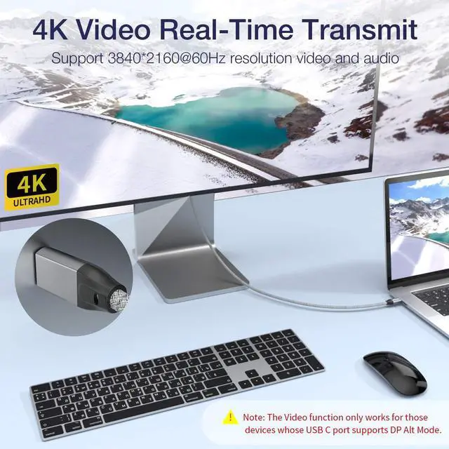 Alt view image 4 of 7 - USB C to USB C 3.2 Cable 6.6FT/2M, 100W & 20Gbps USB 3.2 Gen 2X2 Cable, 4K @60Hz Video Cord with E-Marker for Thunderbolt 3/4, iMac, MacBook, Dell XPS, iPad Pro, Galaxy S21, Switch etc