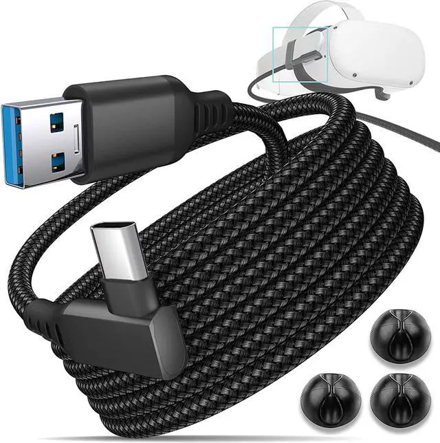 Main image of 16 FT / 5M USB A to C Link Cable for Oculus/Meta Quest 2/1 and PC/Steam VR, Braided USB 3.2 A to C Compatible for Oculus Quest 2 Link Cable, High Speed PC Data Transfer, Fast Charging for VR Headset