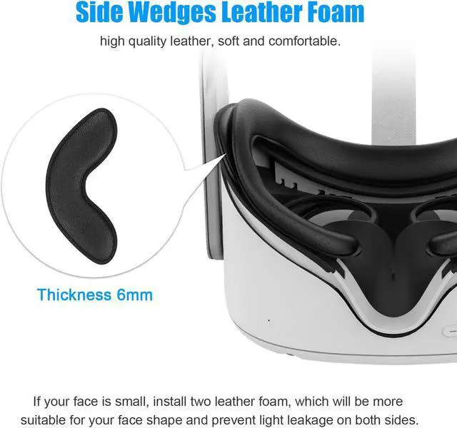 Alt view image 6 of 7 - Resilient VR Facial Vent Soft Interface Bracket & Anti-Leakage Light PU Leather Foam Face Cover Replacement Pad Custom Comfort Accessories 7-Piece Set for Oculus Quest 2 (7-in-1)