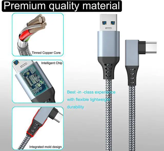 Alt view image 4 of 7 - USB A to USB C Link Cable 16FT/5M Compatible for Oculus/Meta Quest 2, Fast Charging & High Speed Data Transfer USB C 3.2 Gen1 Cable for Oculus Quest Headset and Gaming PC (USB A to C, 5M)