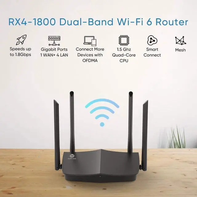 Alt view image 3 of 7 - Wi-Fi Router-AX1800 4-Stream WiFi6 Router, Dual-Band Gigabit Router Supporting OFDMA, MU-MIMO, Beamforming & Smart Connect, Wi-Fi Easy Mesh Router with 1x Gigabit WAN Port, 4X Gigabit LAN Ports