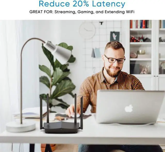 Alt view image 6 of 7 - Wi-Fi Router-AX1800 4-Stream WiFi6 Router, Dual-Band Gigabit Router Supporting OFDMA, MU-MIMO, Beamforming & Smart Connect, Wi-Fi Easy Mesh Router with 1x Gigabit WAN Port, 4X Gigabit LAN Ports