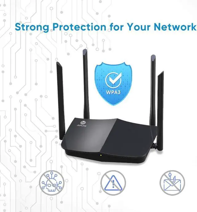 Alt view image 7 of 7 - Wi-Fi Router-AX1800 4-Stream WiFi6 Router, Dual-Band Gigabit Router Supporting OFDMA, MU-MIMO, Beamforming & Smart Connect, Wi-Fi Easy Mesh Router with 1x Gigabit WAN Port, 4X Gigabit LAN Ports