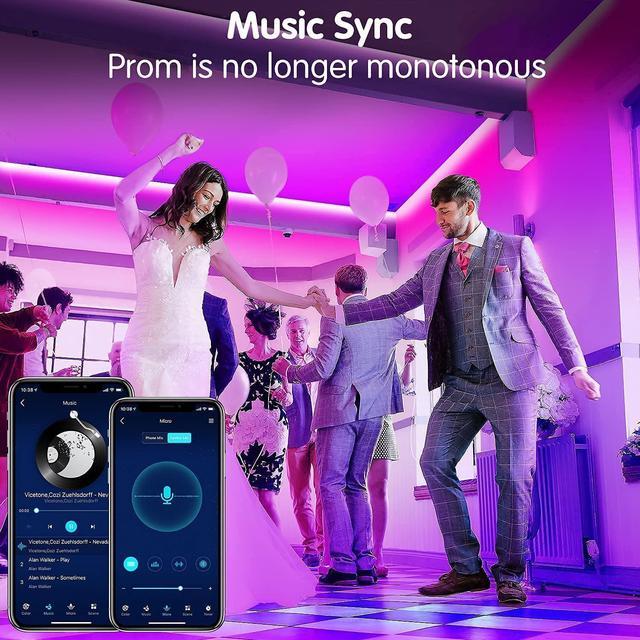 Alt view image 6 of 7 - LED Strip Lights, 65ft / 20M Smart Rope Light Strips with 44-Key Remote, RGB 5050 Color Changing Music Sync Led Strip, Phone App Control Led Lights for Bedroom, Living Room Christmas Party Decoration