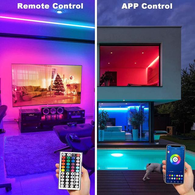 Alt view image 2 of 7 - LED Strip Lights, 65ft / 20M Smart Rope Light Strips with 44-Key Remote, RGB 5050 Color Changing Music Sync Led Strip, Phone App Control Led Lights for Bedroom, Living Room Christmas Party Decoration