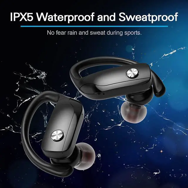 Alt view image 6 of 7 - Ture Wireless Earbuds, TWS Bluetooth Headphones 48Hrs Play Back Sports Earphones with LED Display Built in Mic Deep Bass Stereo in Ear Waterproof Headset for Workout Gaming Running