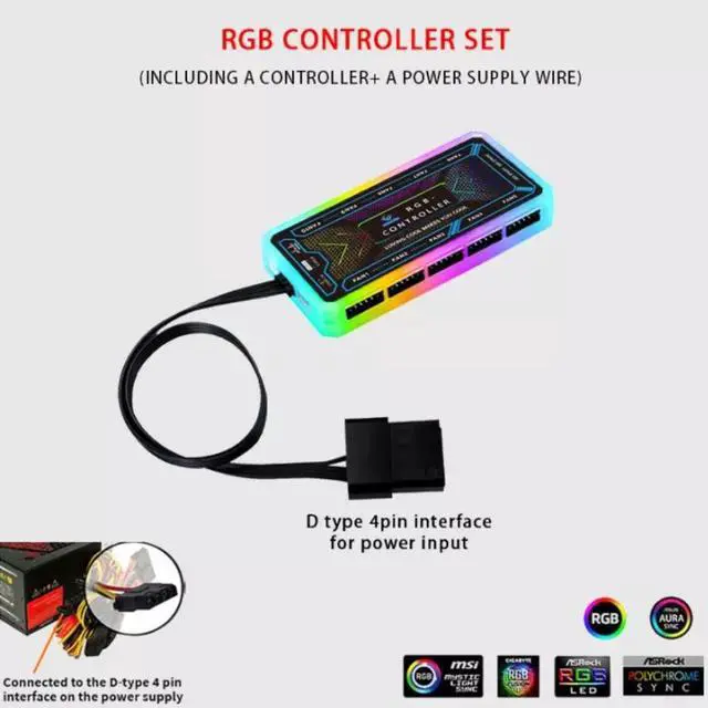 Alt view image 6 of 7 - 3 Pack RGB Fans + Remote Controller, 120mm Case Fan, RGB High Performance PC Fan, 12V Computer Chassis RGB Cooling Fan 12cm with Controller Remote Set for Computer Case