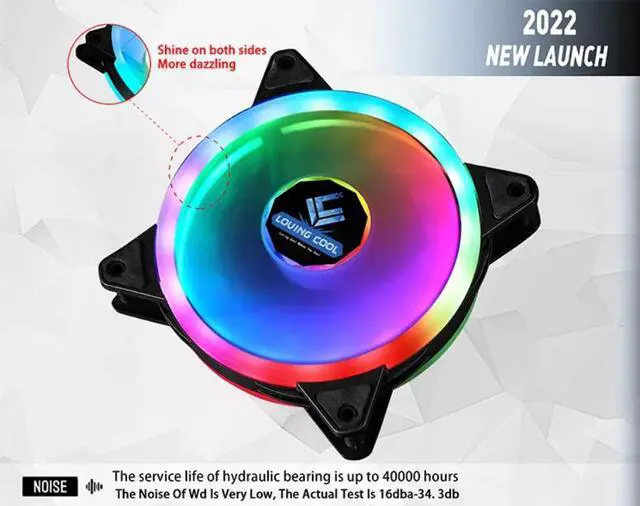 Alt view image 4 of 7 - 3 Pack RGB Fans + Remote Controller, 120mm Case Fan, RGB High Performance PC Fan, 12V Computer Chassis RGB Cooling Fan 12cm with Controller Remote Set for Computer Case