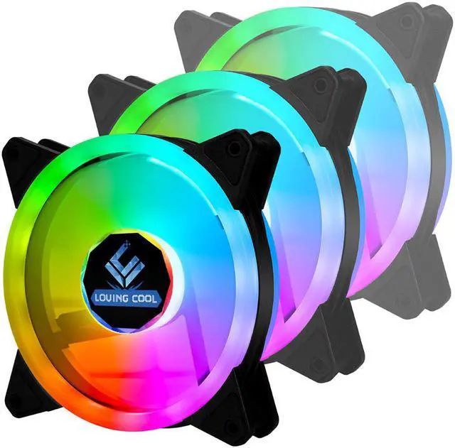 Alt view image 7 of 7 - 3 Pack RGB Fans + Remote Controller, 120mm Case Fan, RGB High Performance PC Fan, 12V Computer Chassis RGB Cooling Fan 12cm with Controller Remote Set for Computer Case