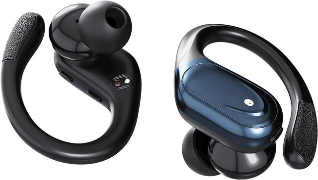 Alt view image 2 of 7 - Noise-Cancelling Ture Wireless Earbuds with LED Battery Display Wireless Charging Case and Earhooks, Bluetooth Headphones 60Hrs Playback, Over Ear Waterproof Bluetooth Headset for Sport Running
