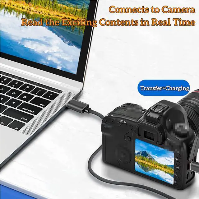 Alt view image 4 of 7 - [2 Pack] Mini USB to USB C Cable, Type C to Mini USB B High Speed Adapter Converter Cable Cord Compatible with M-a-c-B-o-o-k Air/i-P-a-d Pro/i-M-a-c Pro/H-P De-ll XPS/Chromebook/Digital Camera (1M)