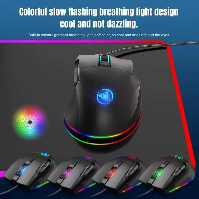 Alt view image 5 of 7 - Programmable Gaming Mice, USB Wired Mouse with RGB Backlight 1.6M 8D Mechanical Macro Gaming Mouse with 8 Buttons for Computer Game Player, 7200dpi Adjustable ABS Material