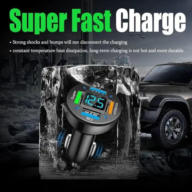 Alt view image 5 of 7 - USB Car Charger, 22.5W 4 Ports USB Fast Car Charger, USB Car Charger Fast Charge Car Charger Adapter QC3.0 & 2.4A Compatible with IOS Android Smartphones or Other USB Device