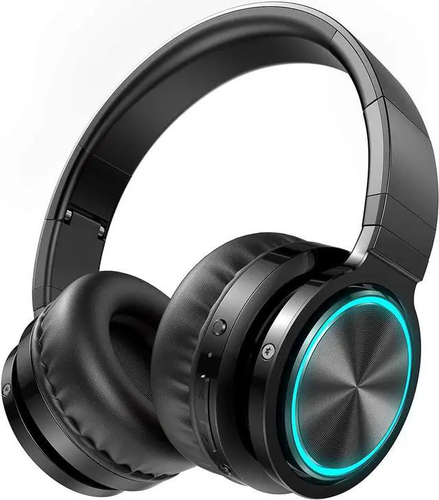 Main image of Wireless Bluetooth Headphones, HD Stereo Sound Over Ear Headphones with Built-in Microphones, Deep Bass 20 Hours Playtime, Fast Charge Bluetooth 5.2 Headset for Adults, School, Travel, Black