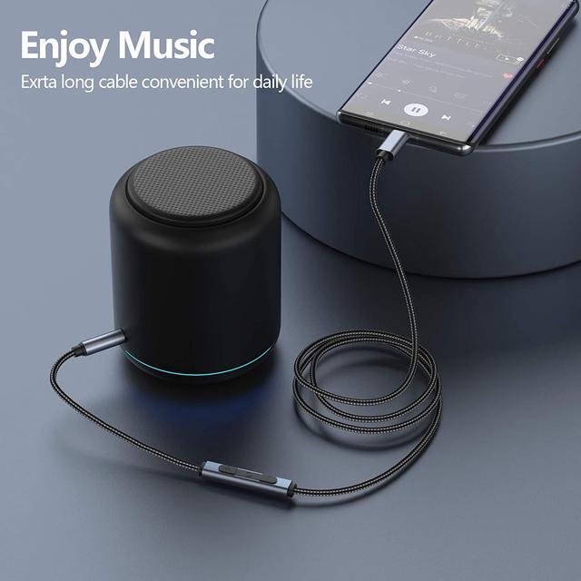 Alt view image 4 of 7 - USB C to 3.5mm Aux Jack Audio Cable, Type C Adapter to 3.5mm Headphone Stereo Cord Car Audio Converter with Mic and Volume Control for Speaker/Headphone/Smartphones etc..