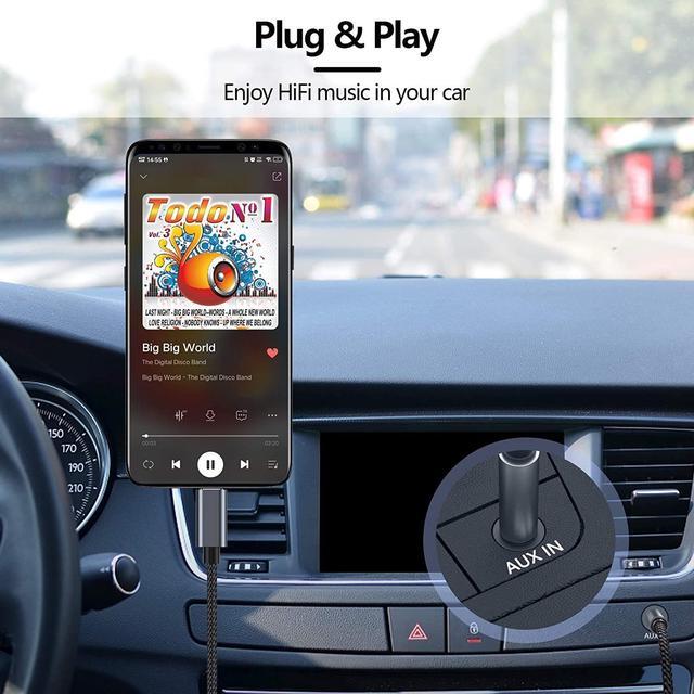 Alt view image 6 of 7 - USB C to 3.5mm Aux Jack Audio Cable, Type C Adapter to 3.5mm Headphone Stereo Cord Car Audio Converter with Mic and Volume Control for Speaker/Headphone/Smartphones etc..