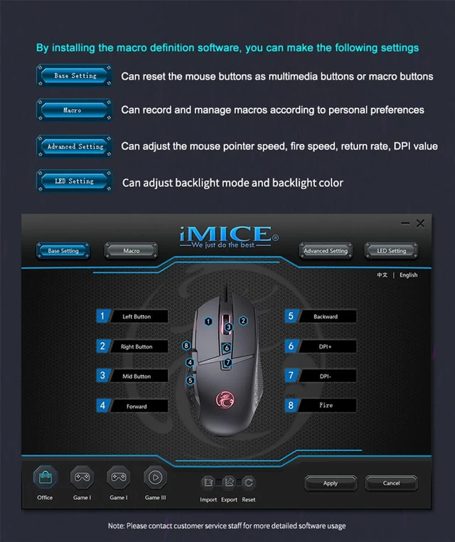 Alt view image 7 of 7 - Fire Key Design USB Wired Gaming Mouse, Gamer Mause 7200DPI Optical Mouse with 8 Buttons RGB Breathing light LED 4 Adjustable DPI levels 7200/4800/2400/1200dpi Gaming Mouse for Laptop PC