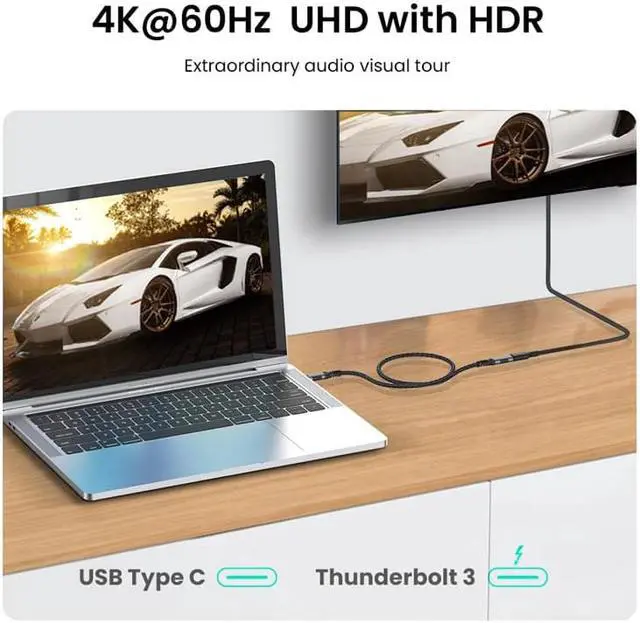 Alt view image 2 of 7 - USB C Extension Cable, 3.3ft /1M-Braided USB C Extender Cable, USB C to USB C Male to Female Cord USB 3.1 Gen 2 Sync Transfer 10Gbps 100W/5A Fast Charging 4K Display Compatible with Laptop Smartphones