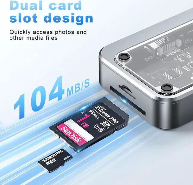 Alt view image 5 of 7 - Transparent USB C Hub, 10-in-1 Type C Docking Station with RJ45 Ethernet Type C Adapter USB3.0/USB2.0 4K@30Hz HDMI VGA SD/TF Card Reader USB-C PD 3.0 3.5mm Audio Compatible with Type C Laptops