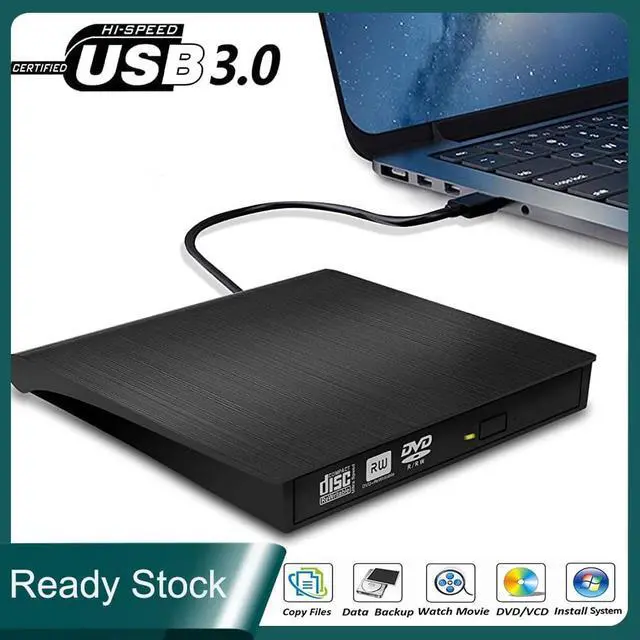 Main image of External CD DVD Drive, USB 3.0 Portable CD/DVD +/-RW Optical Drive/DVD Player for Laptop, DVD/CD ROM Rewriter Writer External CD/DVD Burner Compatible with Laptop Desktop PC Windows Linux Mac OS