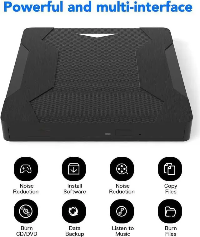 Alt view image 3 of 7 - [5 in 1] External CD DVD Drive, USB 3.0 &Type-C Portable CD/DVD+/-RW Optical Drive/DVD Player for Laptop, External CD/DVD Burner Compatible with Desktop PC Laptop Windows Linux Mac OS