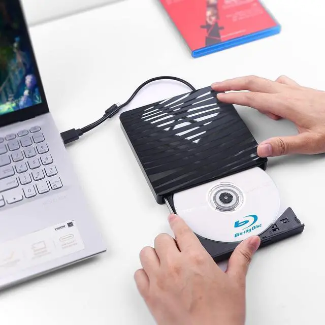 Alt view image 4 of 7 - External Blu Ray CD/DVD Drive, BD/CD/DVD USB 3.0 Type-C Blu-ray CD DVD Burner Player Read/Write Blu Ray Drive External Compatible with Laptop Desktop PC Suitable for Windows XP/7/8/10/11/MacOS HD