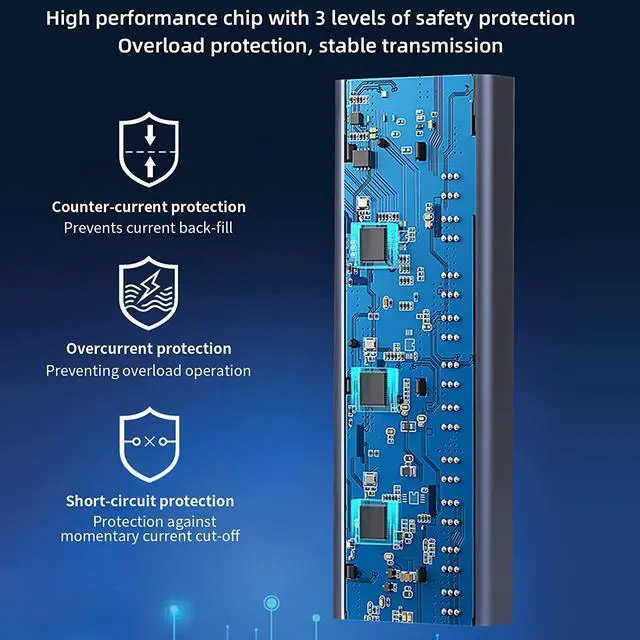 Alt view image 5 of 7 - Aluminum Powered USB 3.0 Hub, 10-Port USB Hub Splitter (7xUSB 3.0 Data Transmission Ports + 2x Smart Charging Ports + 1x PD Charging Port), with 60W (12V/5A) Power Adapter and Independent Switch