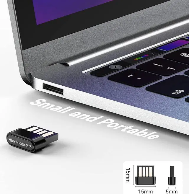 Alt view image 5 of 7 - USB Bluetooth 5.3 Adapter for PC, Plug & Play Mini Bluetooth 5.3 EDR Dongle Receiver & Transmitter Supports Windows 11/10/8.1/7 for Desktop PC Bluetooth Keyboard Mouse Printers Headsets Speakers